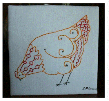 Un peu de broderie au poulailler