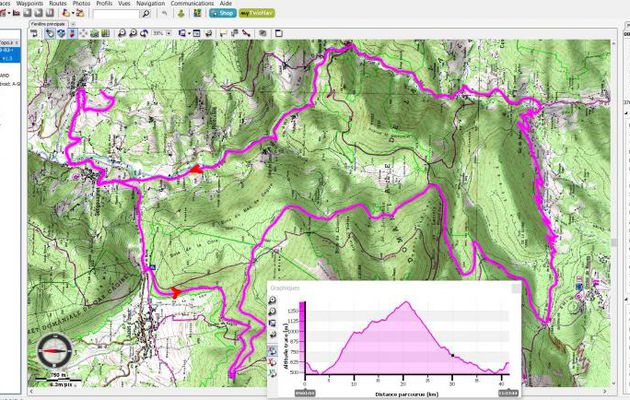 Sortie vélo sur la piste forestière de Cagire (en montée) et route en (descente) : Milhas, Sengouagnet, Col de Buret, La Couage, Col d'Aillos, Col de Menté, Pont de l'Oule, Sengouagnet, Milhas