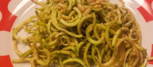 Spaghetti crus au pesto