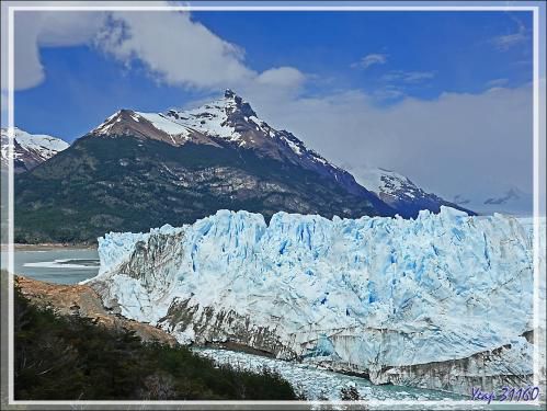 Le Cerro Perito Moreno, le Glacier Perito Moreno et le Cerro Hauthal vus des passerelles - Peninsula de Magallanes - Patagonie - Argentine