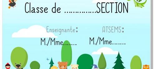 Affichette porte classe