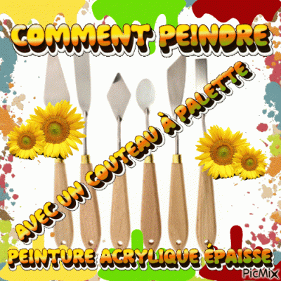 Dessin et peinture - vidéo 4124 : Comment peindre au couteau à palette avec de la peinture épaisse 1/2 ? - huile ou acrylique.