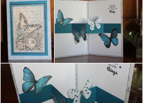 Carte aux papillons bleus