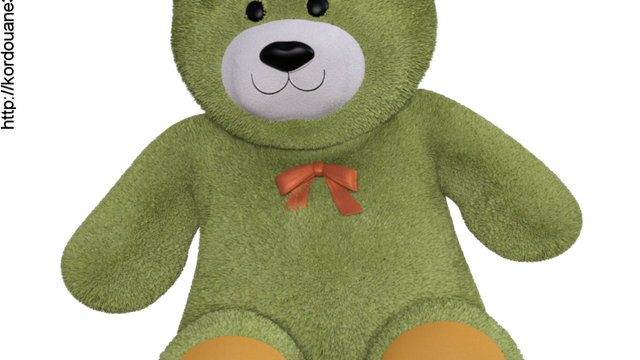 Tube d'ours en peluche vert (render-image)