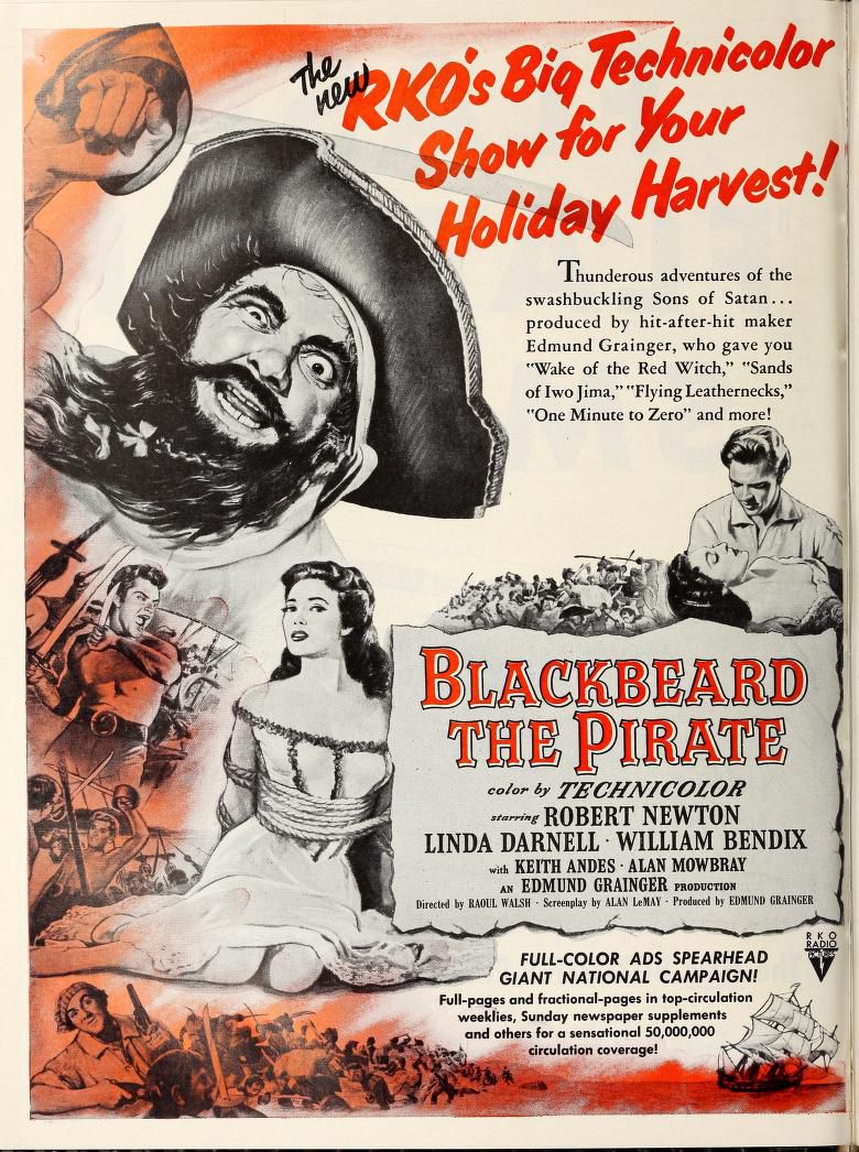 BLACKBEARD THE PIRATE BOX OFFICE USA 1952