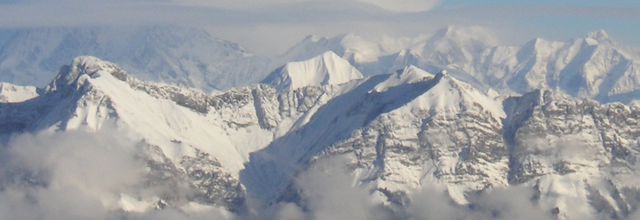 Vue de la chaîne des Alpes depuis le Semnoz 