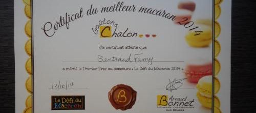 Ma victoire au concours " Le défi du macaron " 2014