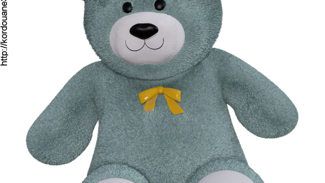 Tube d'ours en peluche bleu (render-image)