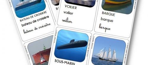 Les navires : cartes de vocabulaire, jeu d'association, mémory, loto
