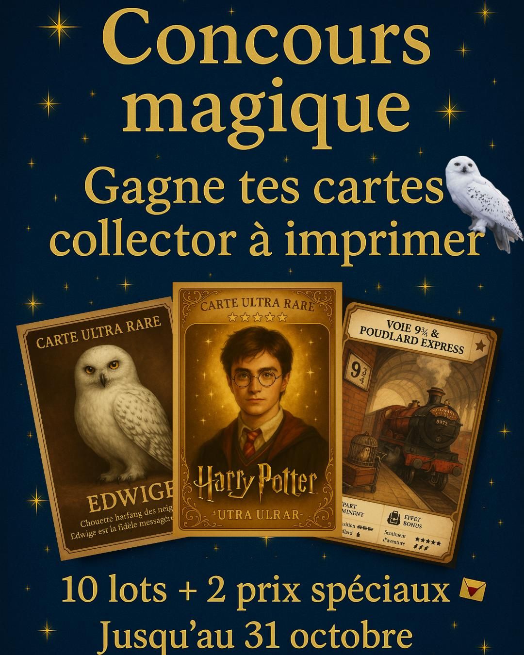 Grand jeu concours : Plus de 200 cartes collector Harry Potter à imprimer à gagner