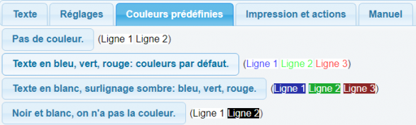 Texte en couleur : service en ligne du Cartable Fantastique