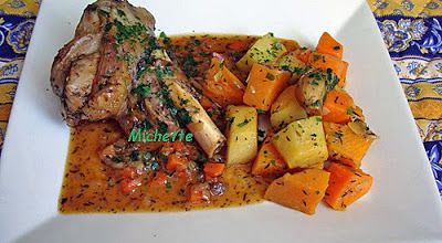 Souris d'agneau braisée et son panel de légumes anciens