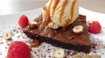 Assiette brownie tout caramel