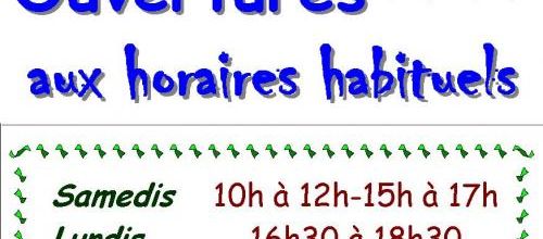 Bibliothèque ouverte aux horaires habituels vacances HIVER 2017