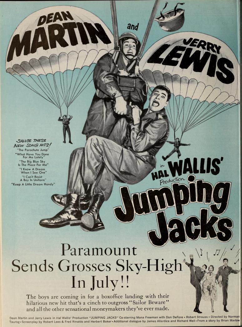 JUMPING JACKS BOX OFFICE USA 1952
