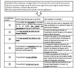 Fiche pour se corriger