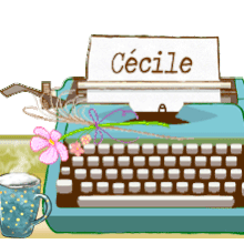 700 - Machine à écrire, courrier, gif animé, signature