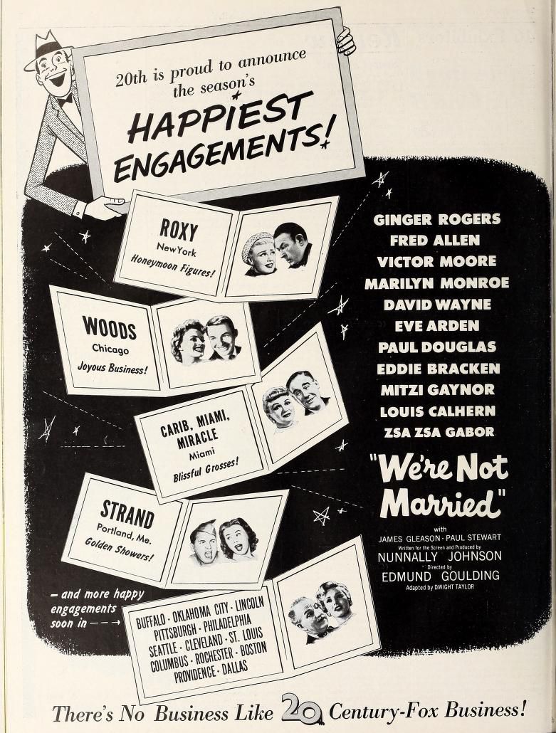 WE'RE NOT MARRIED BOX OFFICE USA 1952