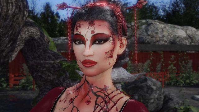 Fond d'écran : Portrait de Geisha (DazStudio)