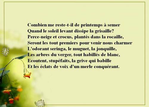 Le printemps m'appelle au jardin