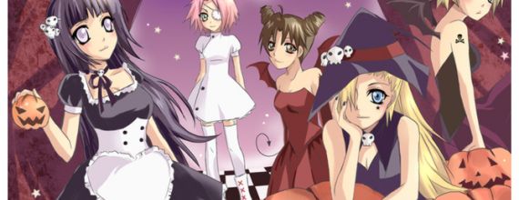 Les filles en déguisement d'halloween
