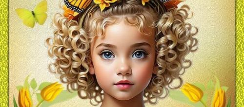 petite fille aux papillons .