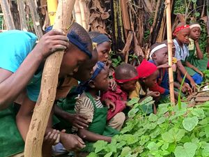 Effet waouw lors de la découverte du compost ! Et des gaines! Et du Yoga!