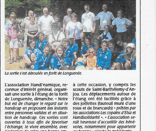 Courrier de l'Ouest 30/07/17 sortie Joëlette 