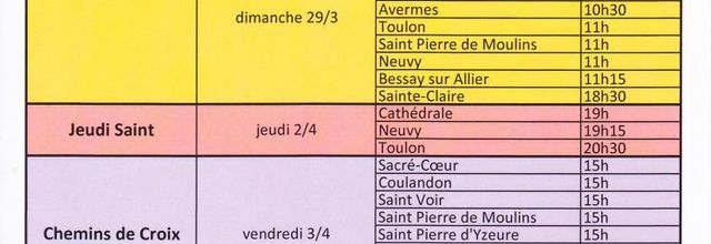 Offices de la semaine sainte et Pâques 2015