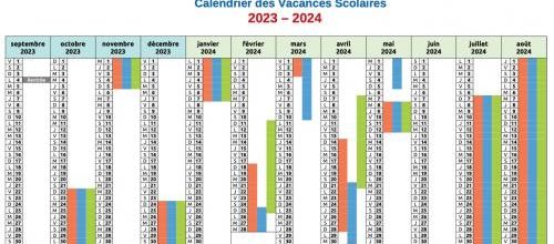 Calendrier des vacances 2023-2024