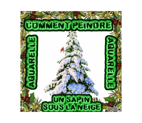 Dessin et peinture - vidéo 3917 : Comment peindre des sapins enneigés ? - aquarelle.