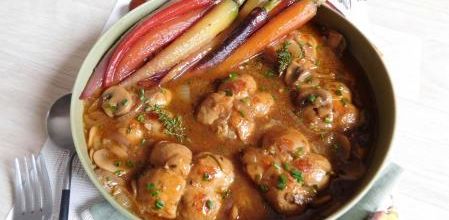 Paupiettes aux légumes et carottes glacées au miel