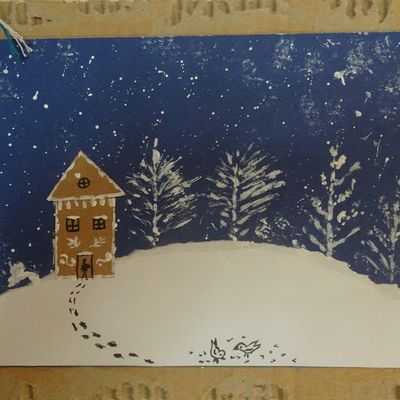 Atelier enfants, tableaux sur le thème de l'hiver. Tutos et réalisations.