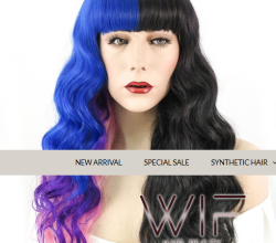 Wig Noir Bleu Et Rose - Wish
