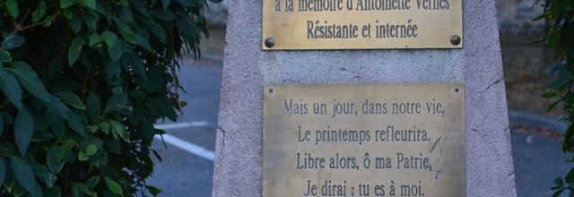 Rambouillet : Stèle hommage à Antoinette Vernes