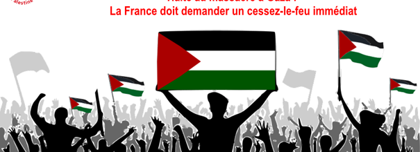   Rassemblements dans toute  la France / Halte au massacre à Gaza ! La France doit demander un cessez-le-feu immédiat