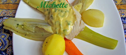 Pot au feu safrané de poisson, légumes, aïoli aux herbes