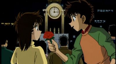Kaito offrant une rose à Aoko