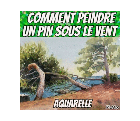 Dessin et peinture - vidéo 3922 : Comment peindre les pins sous le vent ? - aquarelle.