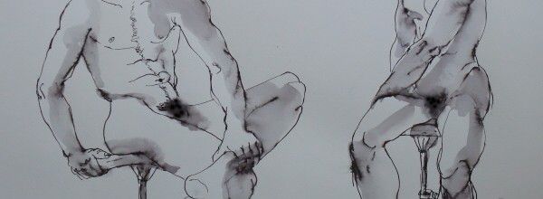 Mercredi - Jeune homme, deux poses assises.