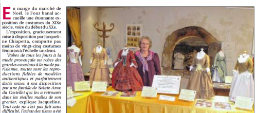 Cassis : Mode et couture d'autrefois au Four banal