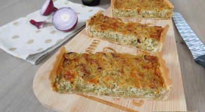 Tarte aux oignons caramélisés à la bière 