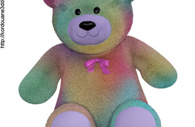 Tube d'ours en peluche arc-en-ciel (render-image)