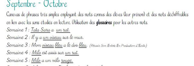 Mise à jour de la progression en production d'écrit CP