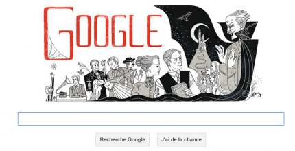 Doodle du jour : 165e anniversaire de Bram Stoker, auteur de Dracula