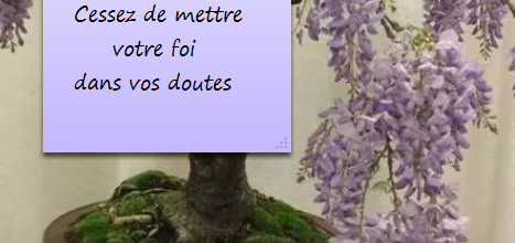 Cessez de mettre votre foi dans vos doutes