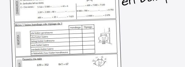 Gammes de maths CM - en basque