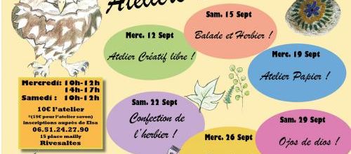  Septembre à l'Atelier !