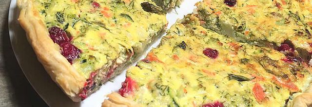 Tarte Saumon Courgettes Brocolis et Cranberry