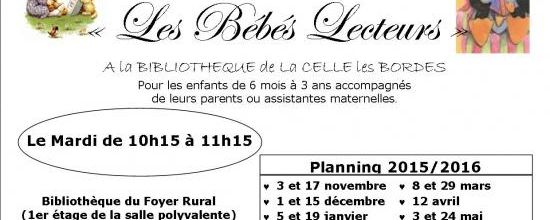 Bébés Lecteurs dates 2015 2016